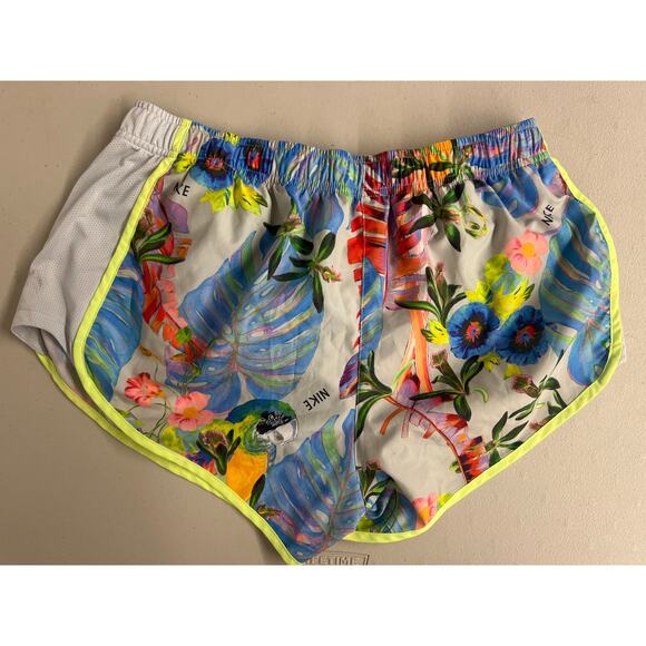 Nike sz XL green gray parrot tropocal festive running shorts farm rio vibe - Picture 2 of 4